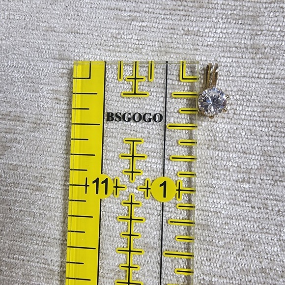 Dainty CZ Diamond Solitaire Pendant for Women 14K Gold Plated Single - Picture 4 of 5